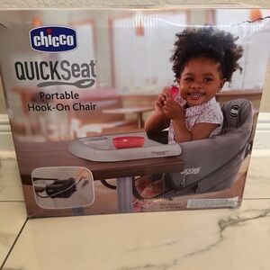 Chic QuickSeat Portable Hook-On Chair in Teal and Gray